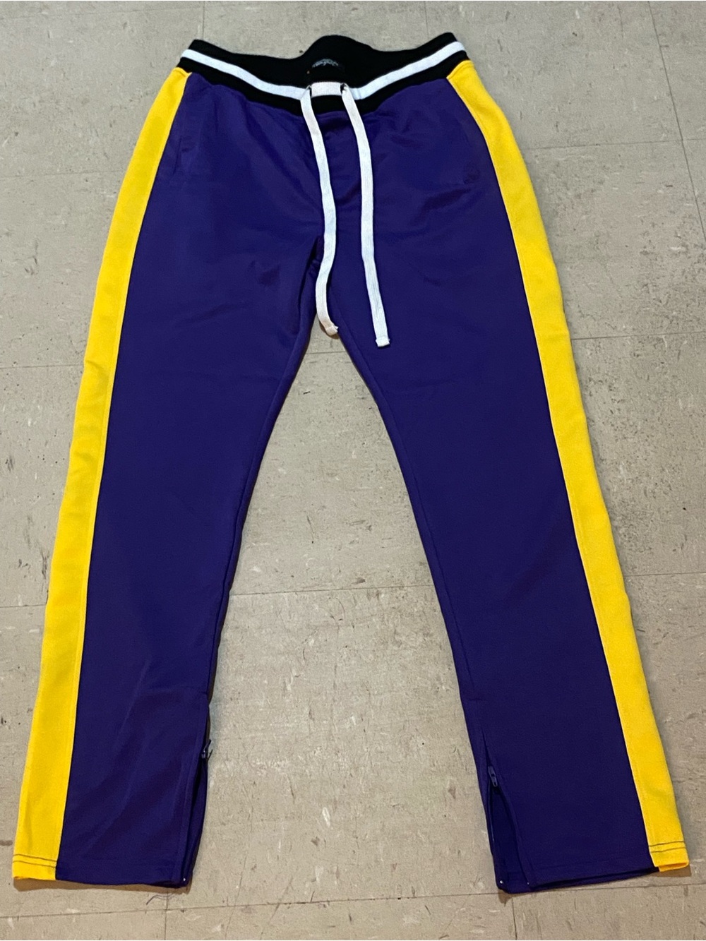 Men Purple & Yellow Athletic Track Pants